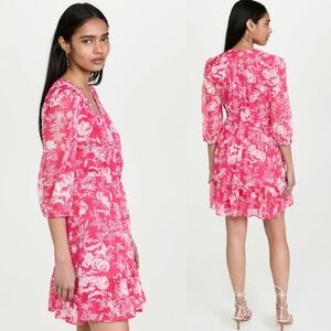 BA&SH Ulia Dress Rose Small Faux Wrap Floral